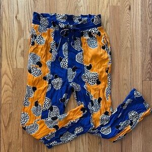 Farm Rio sz M leopard Pants in Blue and Orange